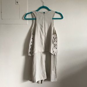 Top Shop Off White Romper with Ties on Side